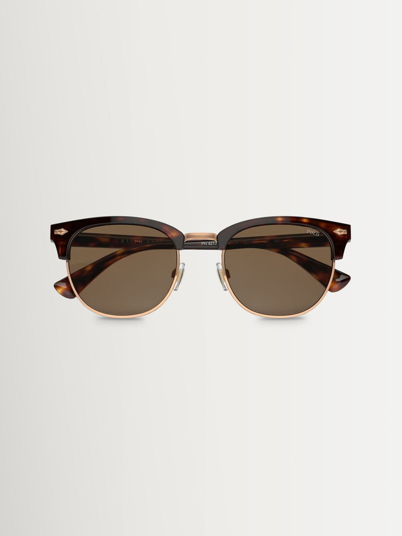 Polo Ralph Lauren PH4217 round sunglasses with brown tortoise frame, UK version