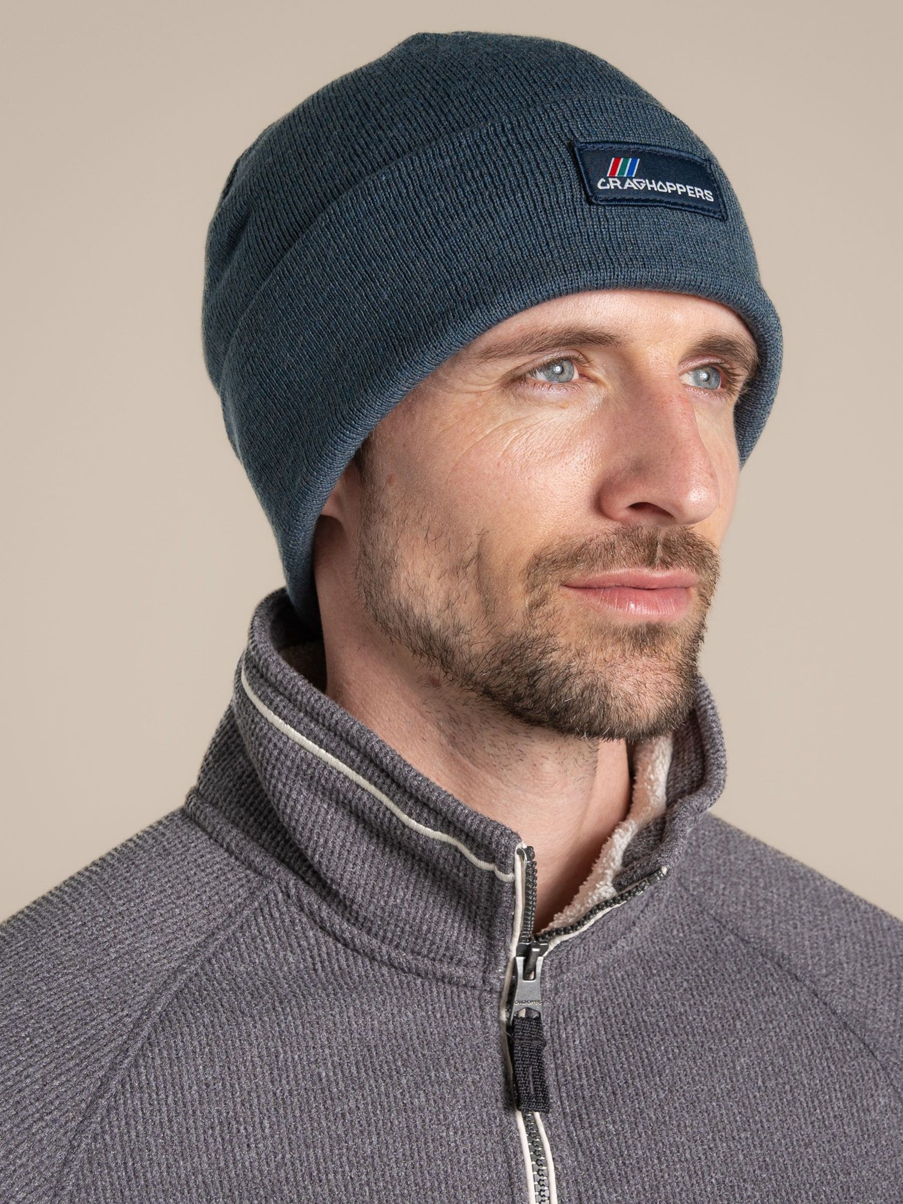 Craghoppers Blue Archive knitted beanie (British brand)
