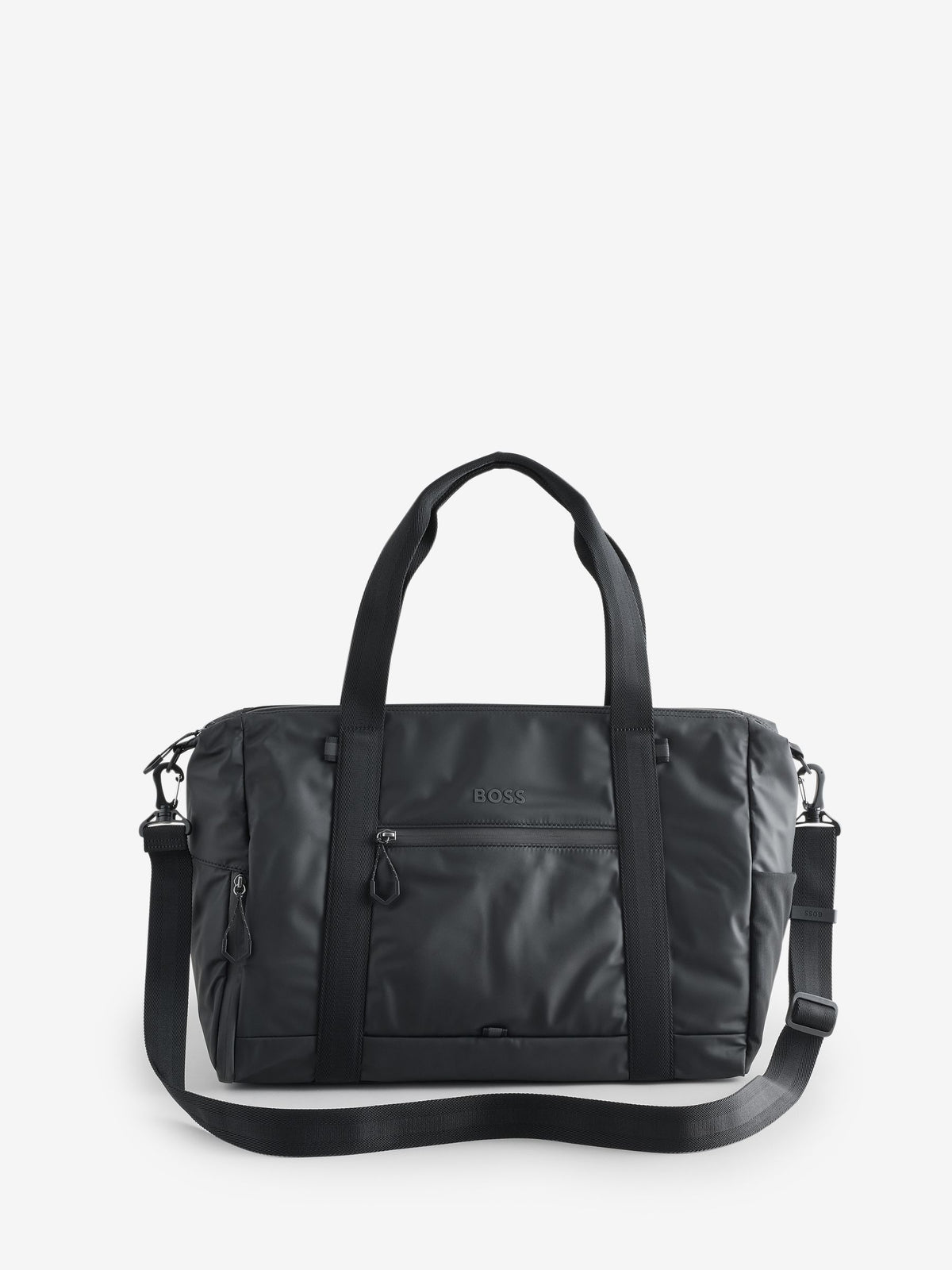 BOSS Stenson Logo holdall black polyester 45cm (British brand)