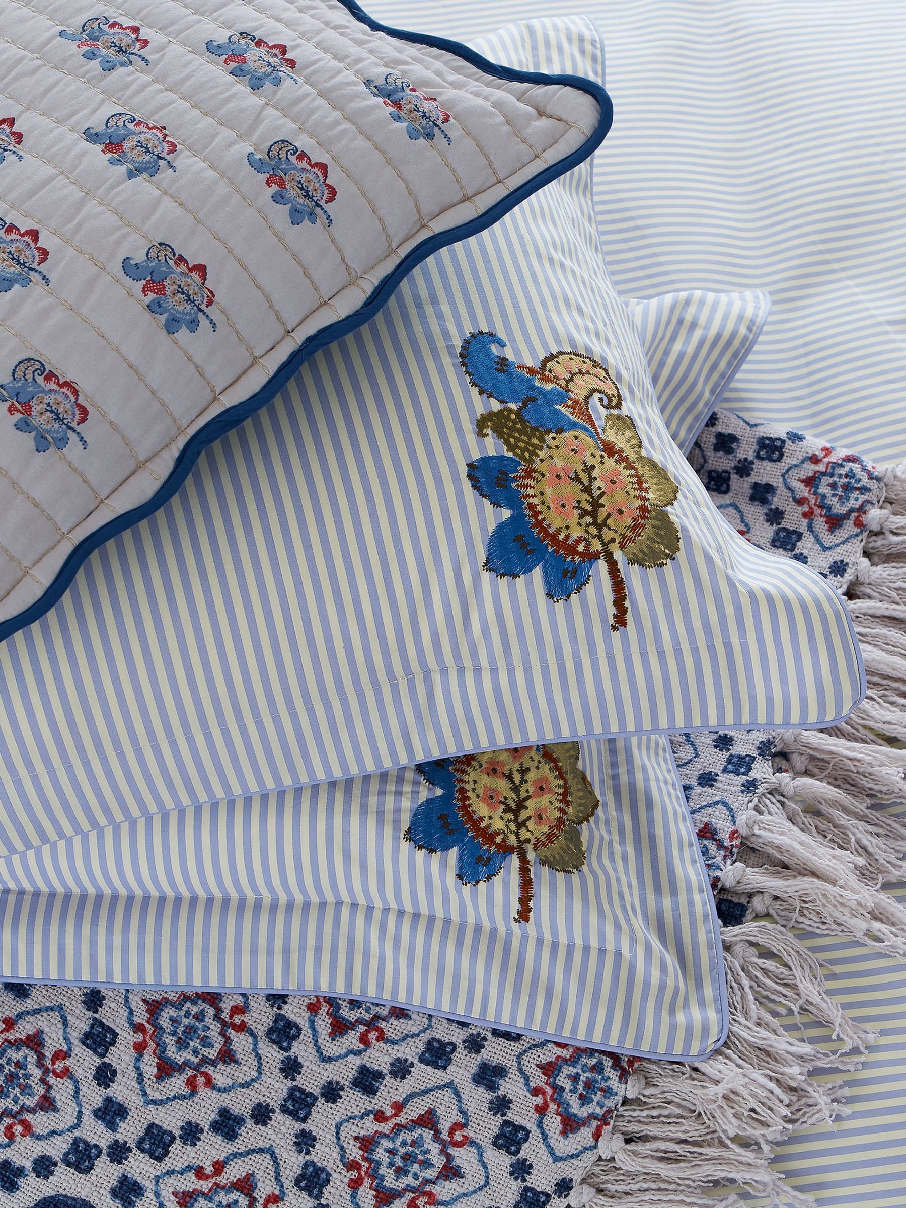Joules Blue Cream Country Tiles throw 150x200cm, UK version
