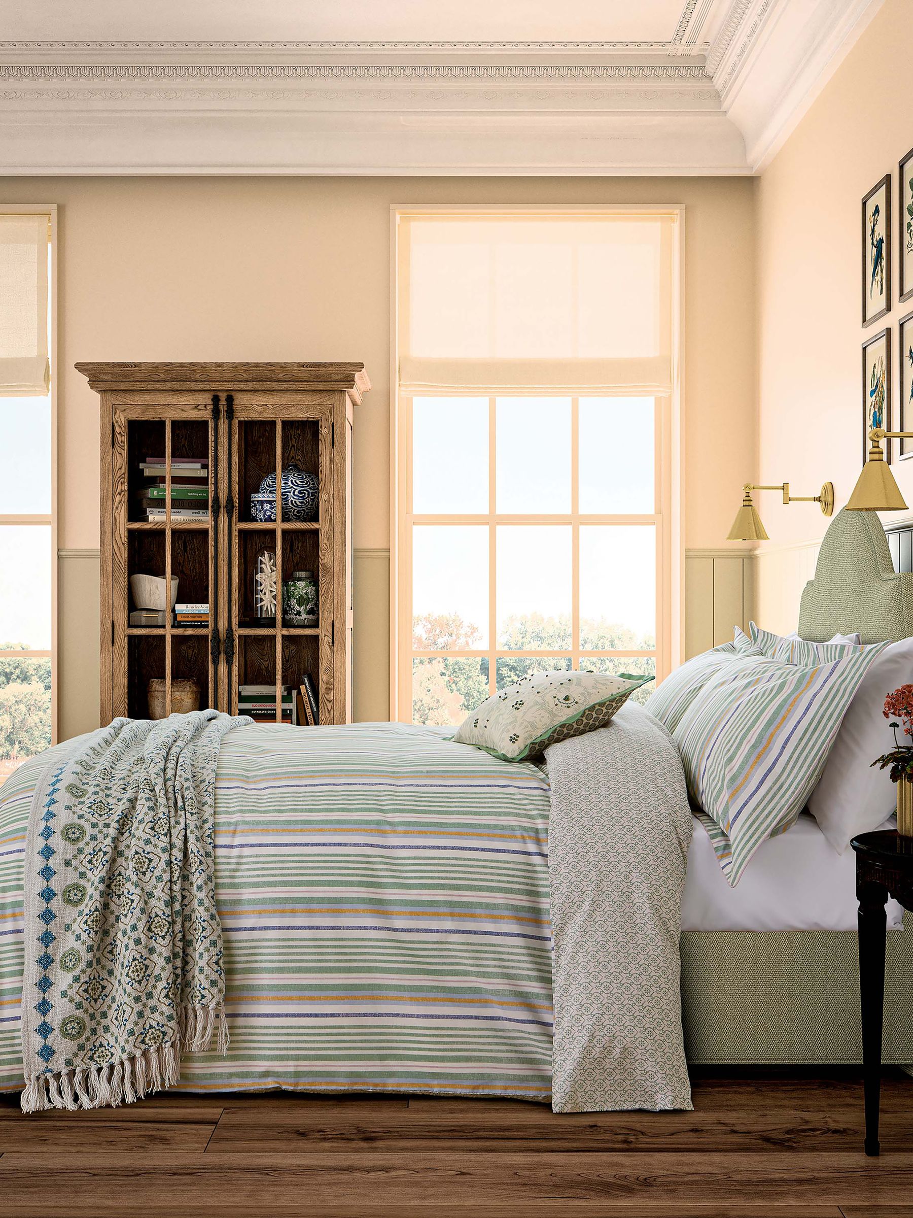Joules Green Country Tiles bedding set, UK version