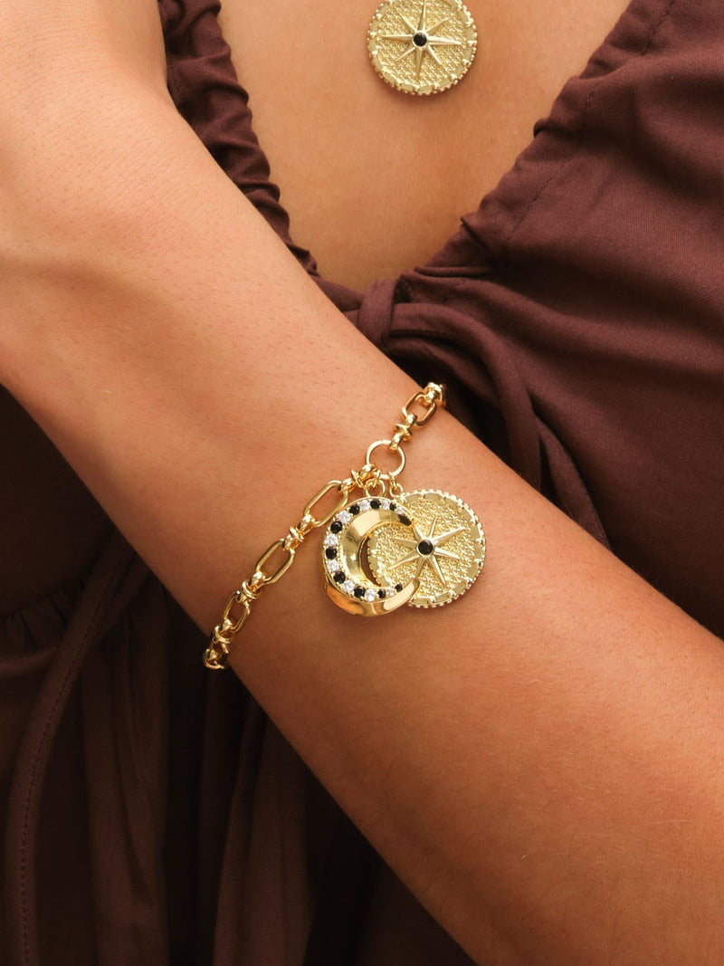 Inicio Gold Tone Celestial Charm Bracelet
