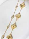 Inicio gold tone diamond cut clover station bracelet, UK version
