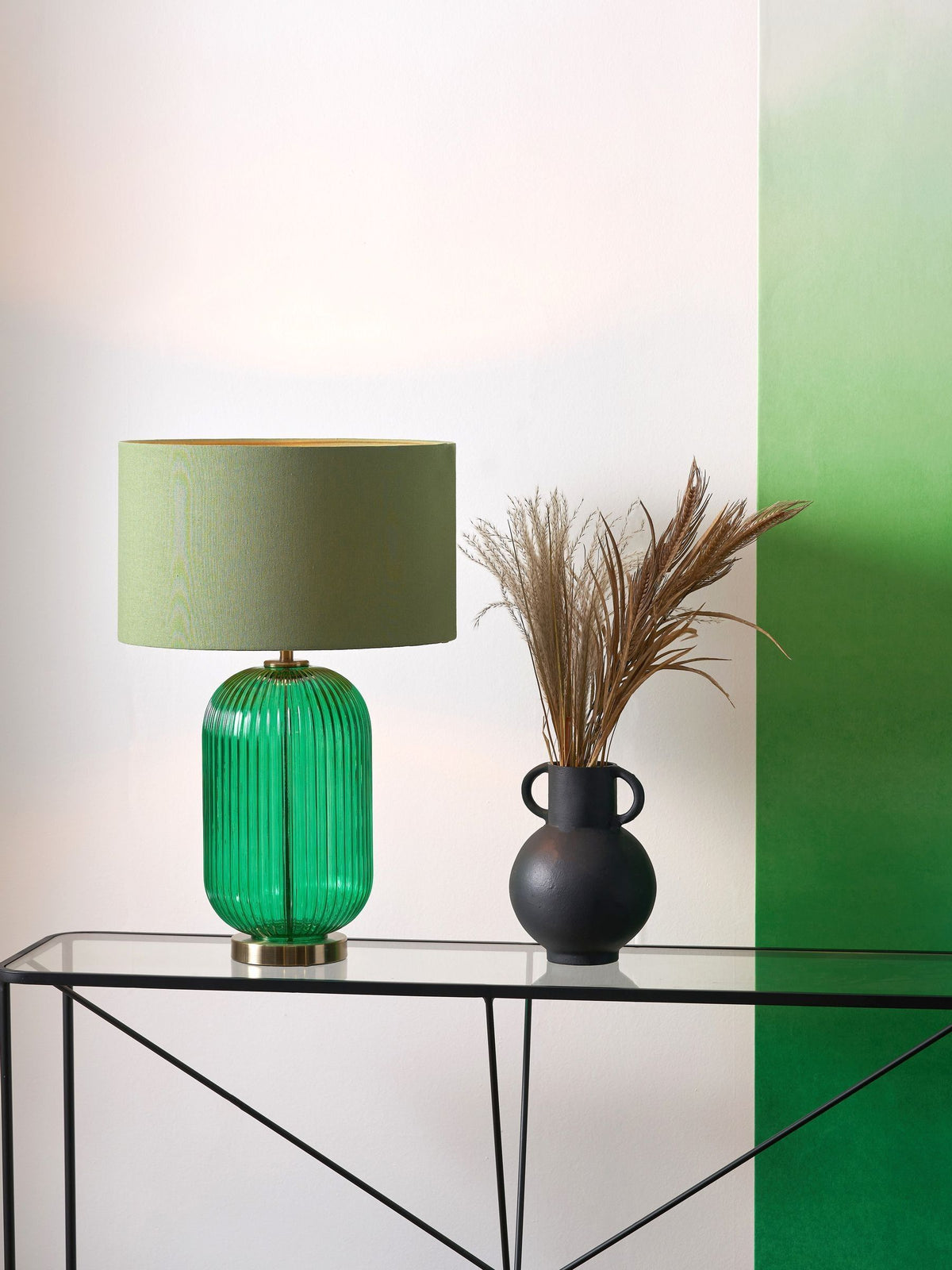 Designers Guild Emerald Varese table lamp, imported from the UK