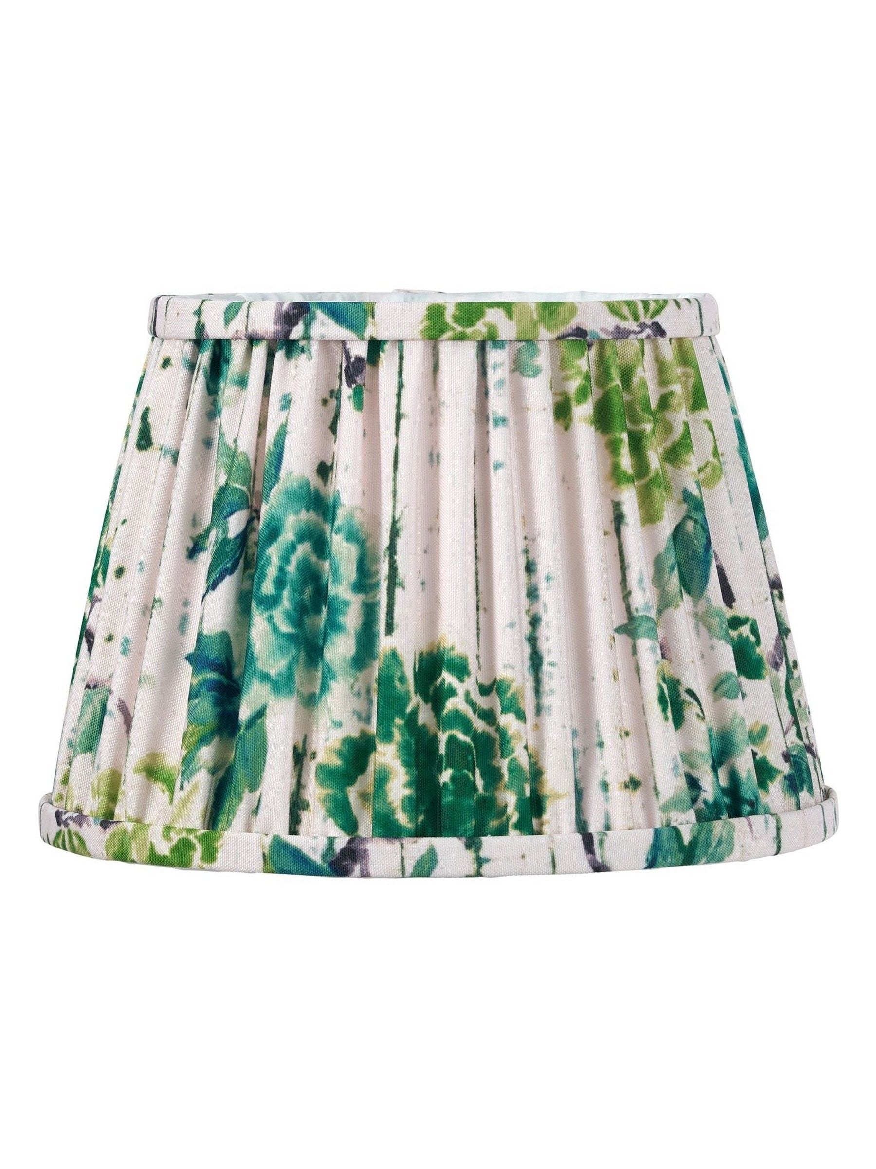 Designers Guild emerald Kyoto flower pleated lampshade, imported from the UK