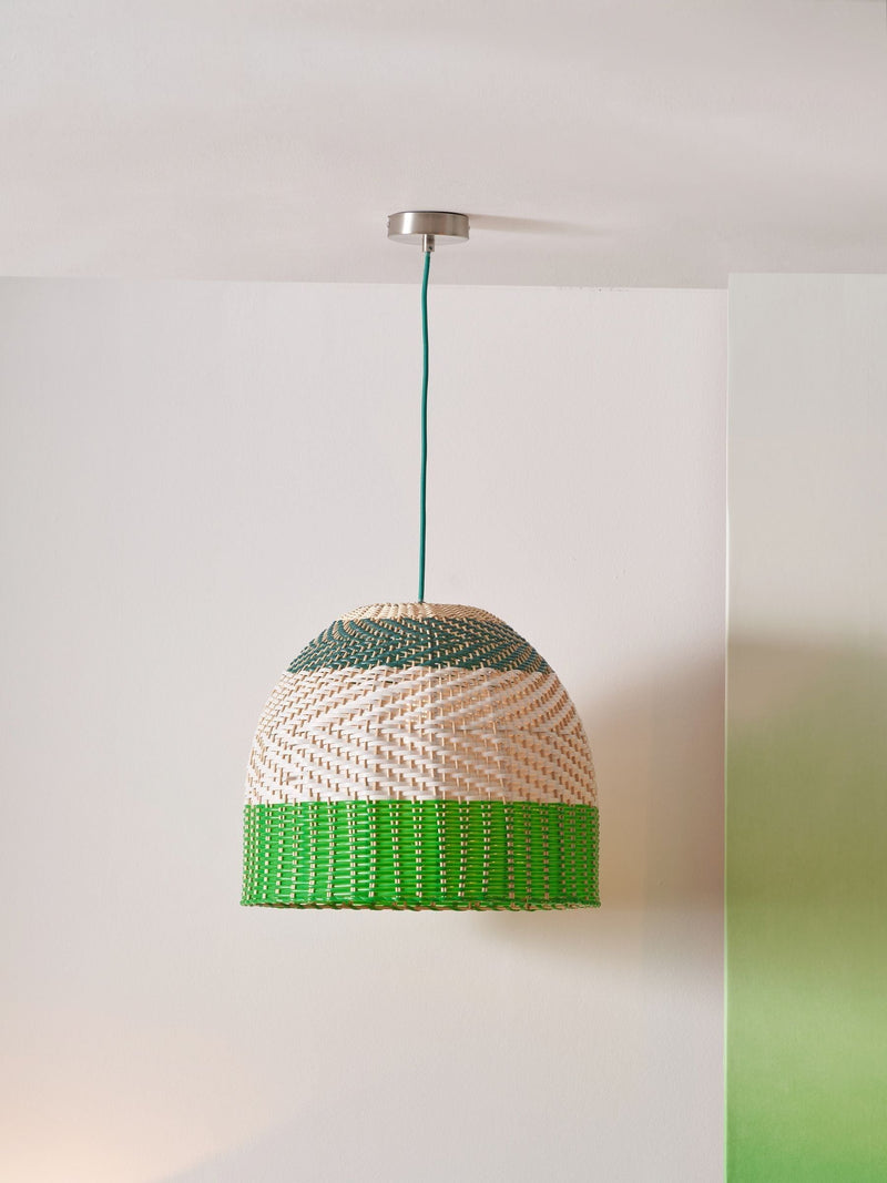 Designers Guild Emerald Brera rattan ceiling pendant, UK version