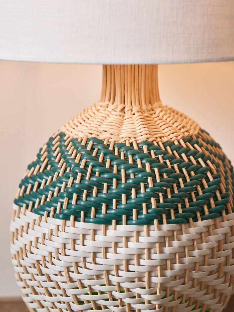 Designers Guild Emerald Brera rattan table lamp one size, imported from the UK