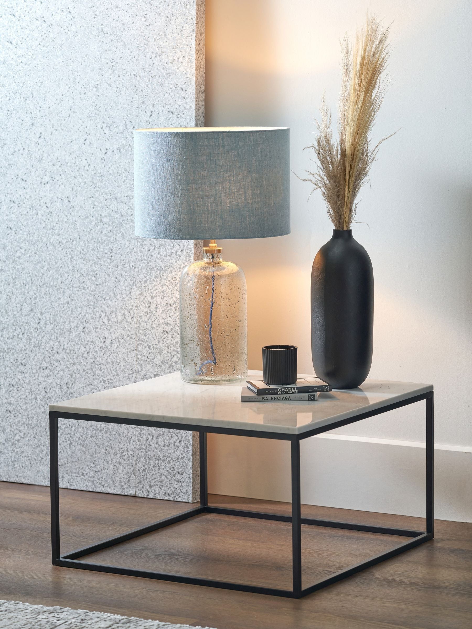 Designers Guild grey bubble glass table lamp 50cm - (British brand)