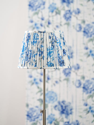 Next Designers Guild Cobalt Kyoto Flower Pleated Lamp Shade- Buy online at McGrocer