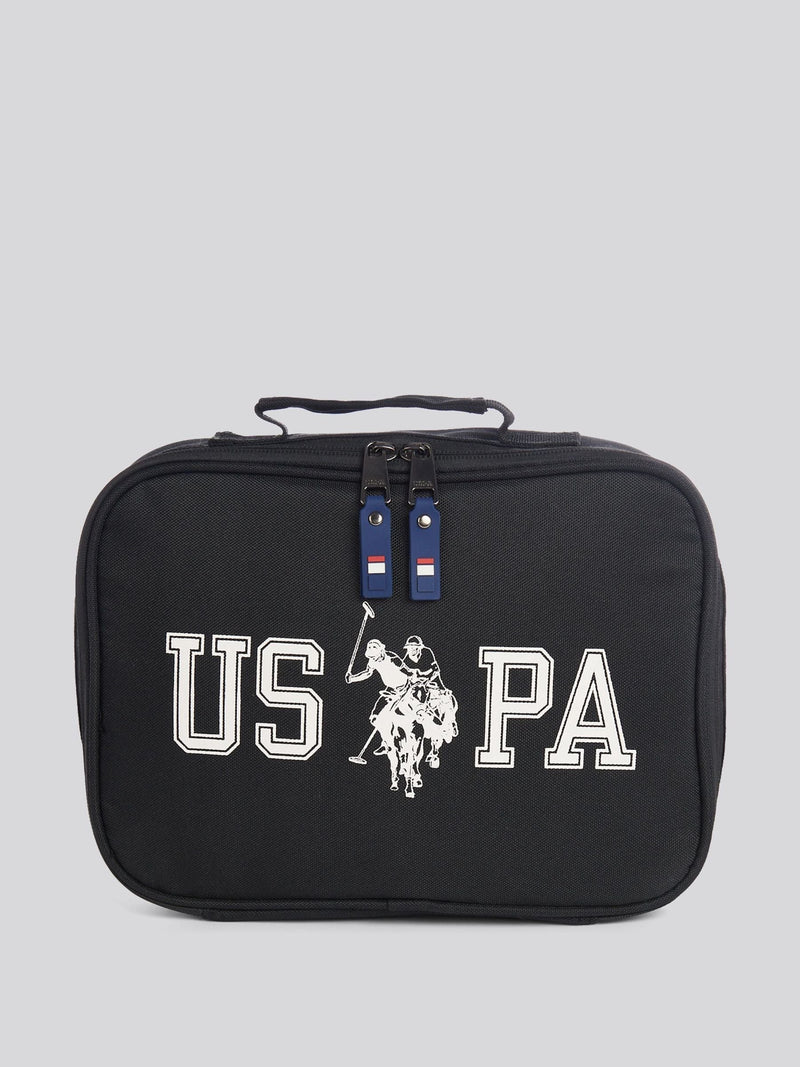 U.S. Polo Assn black authentic graphic lunchbag, UK version