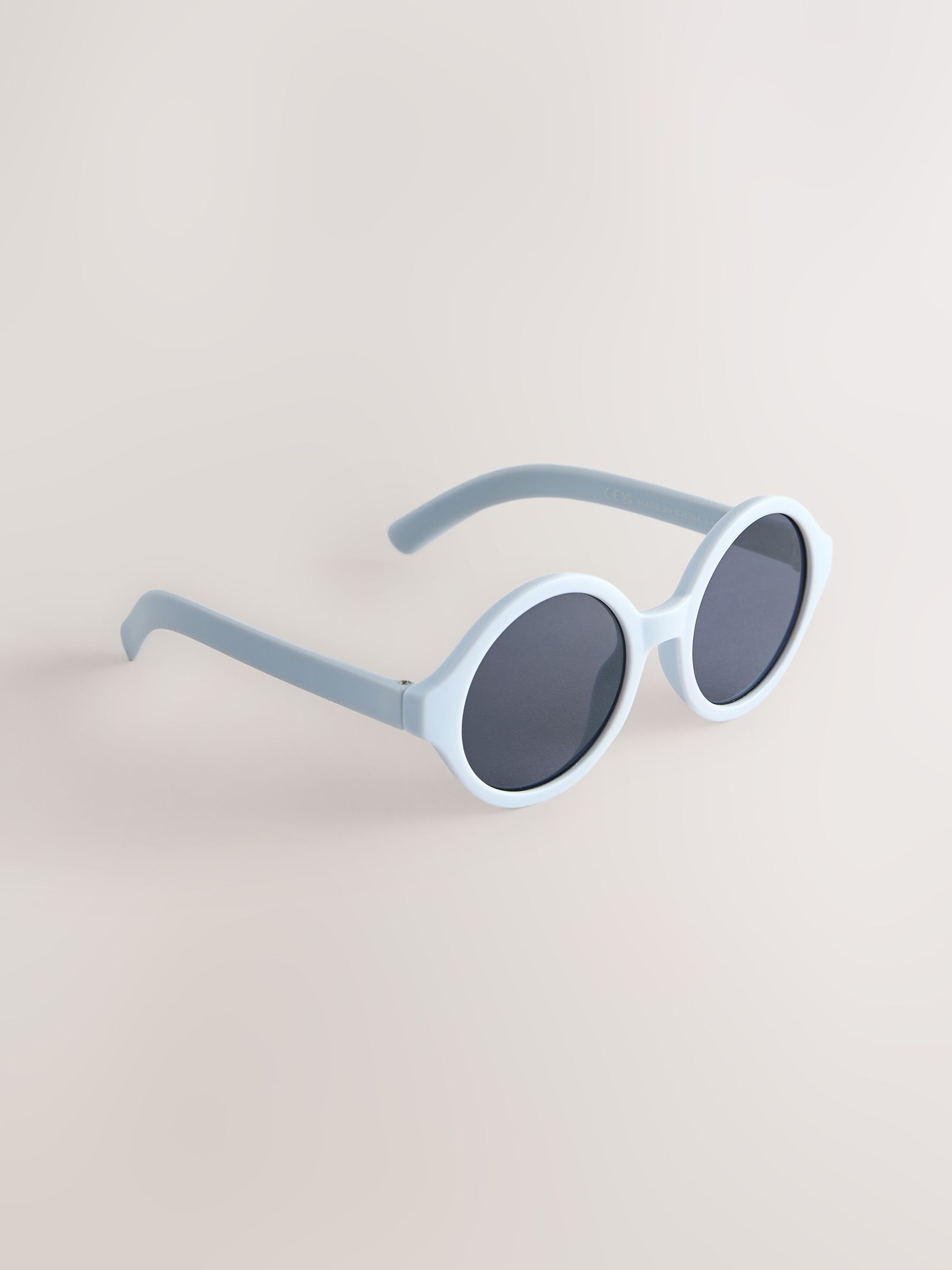 Blue and yellow round sunglasses (British brand)
