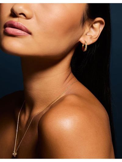 Accessorize Gull 14 karat forgylte diamanté creol-øredobber