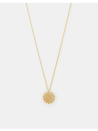 Next 14 Carat Gold-Plated Sun Beam Pendant Necklace with Delicate Chain and Diamanté- Buy online at McGrocer