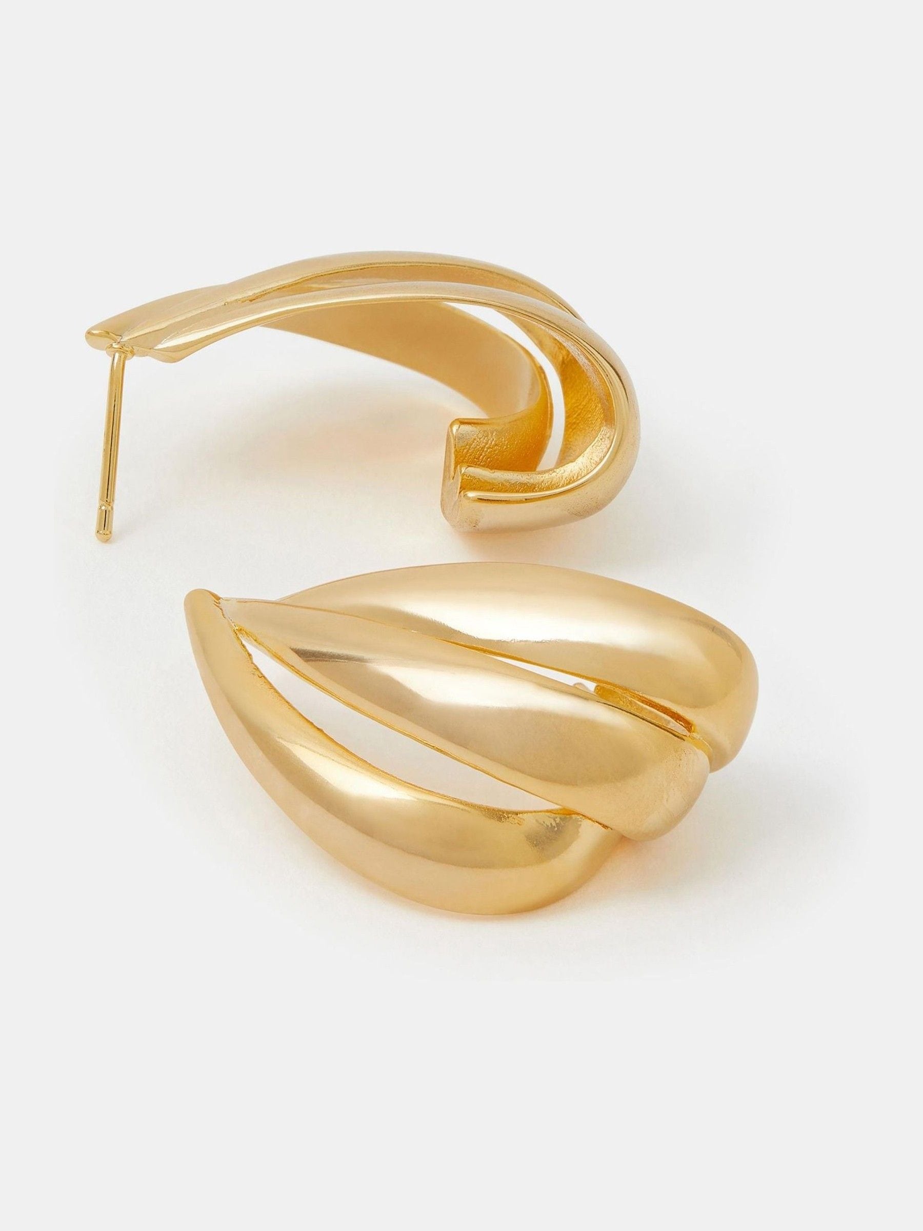 14 Carat Gold-Plated Triple Hoop Earrings