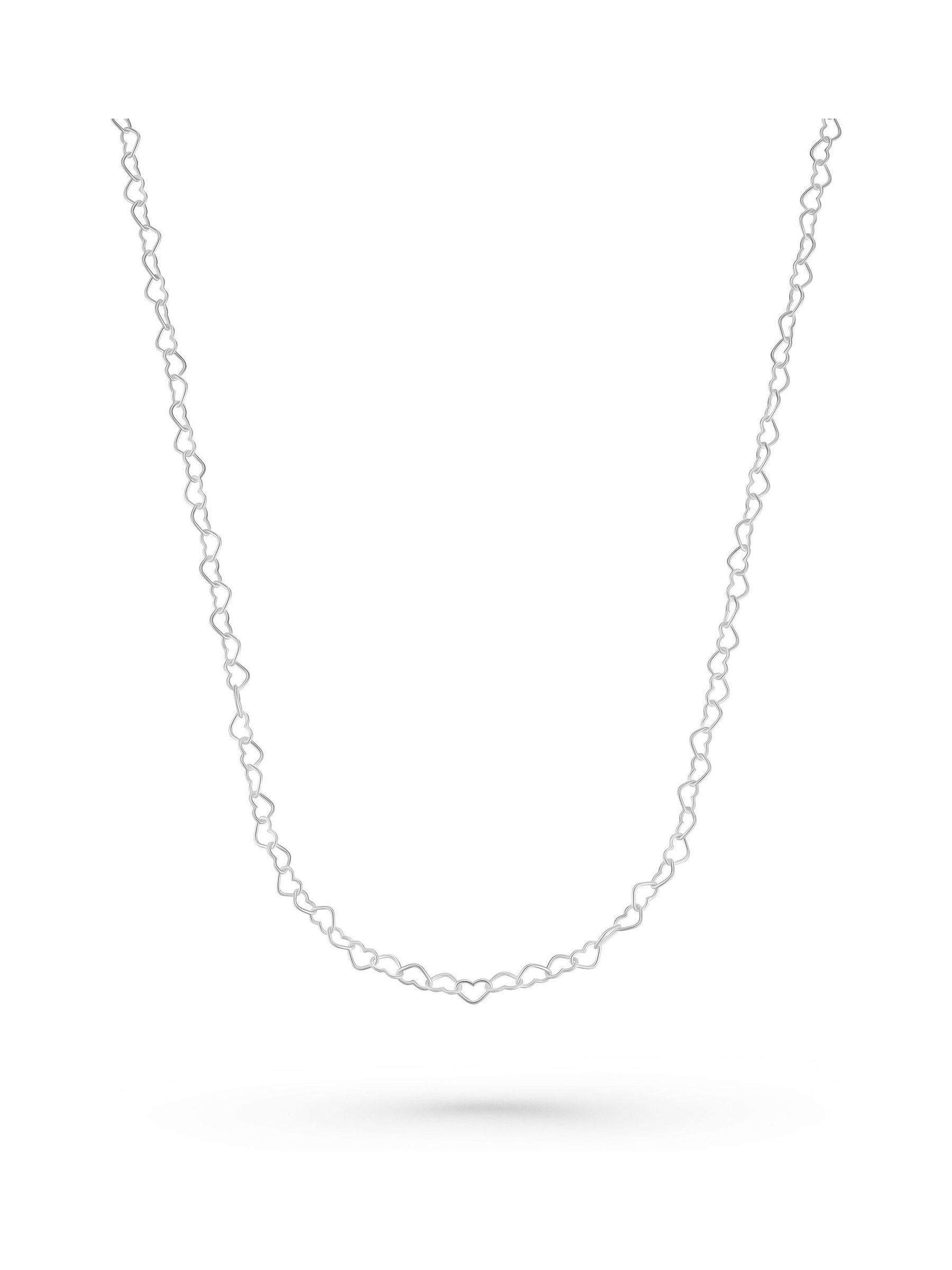 Beaverbrooks sterling silver heart link chain necklace 45cm - British product