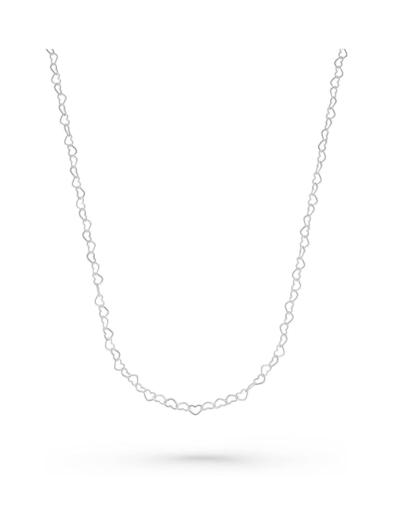 Beaverbrooks sterling silver heart link chain necklace 45cm - British product