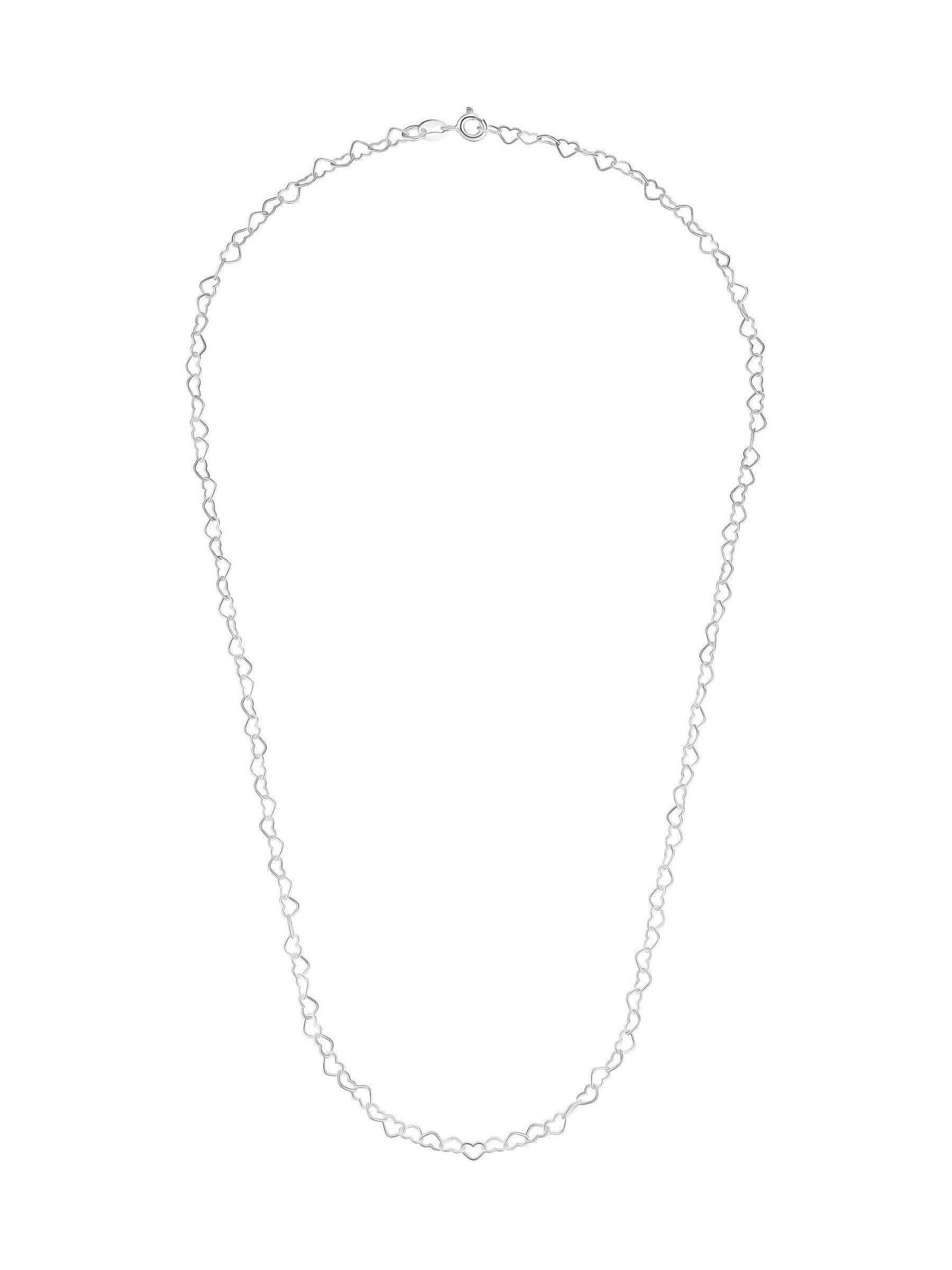 Beaverbrooks sterling silver heart link chain necklace 45cm - British product