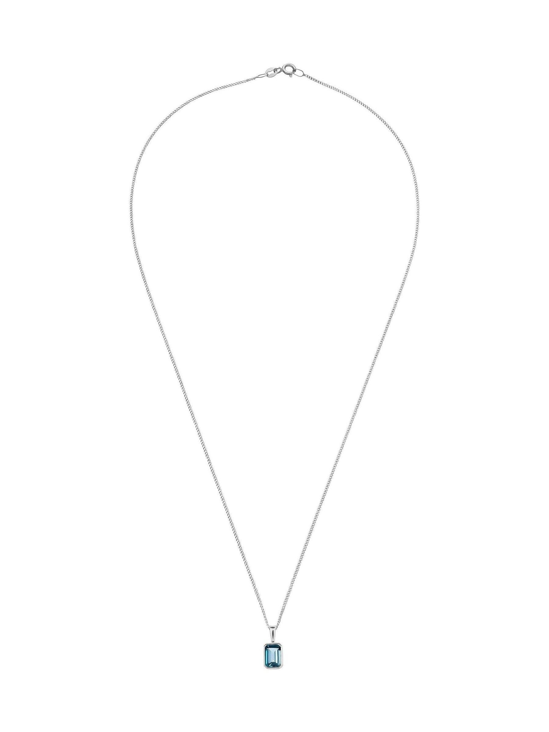 Beaverbrooks white gold topaz pendant 45cm - British product