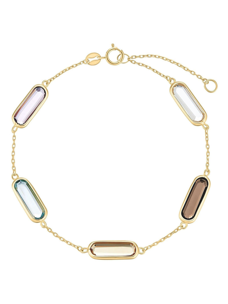 Beaverbrooks gold 9ct cubic zirconia multi-coloured bracelet - British product