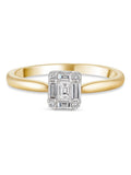 18ct Yellow Gold Diamond Cluster Engagement Ring with 0.27ct Diamonds