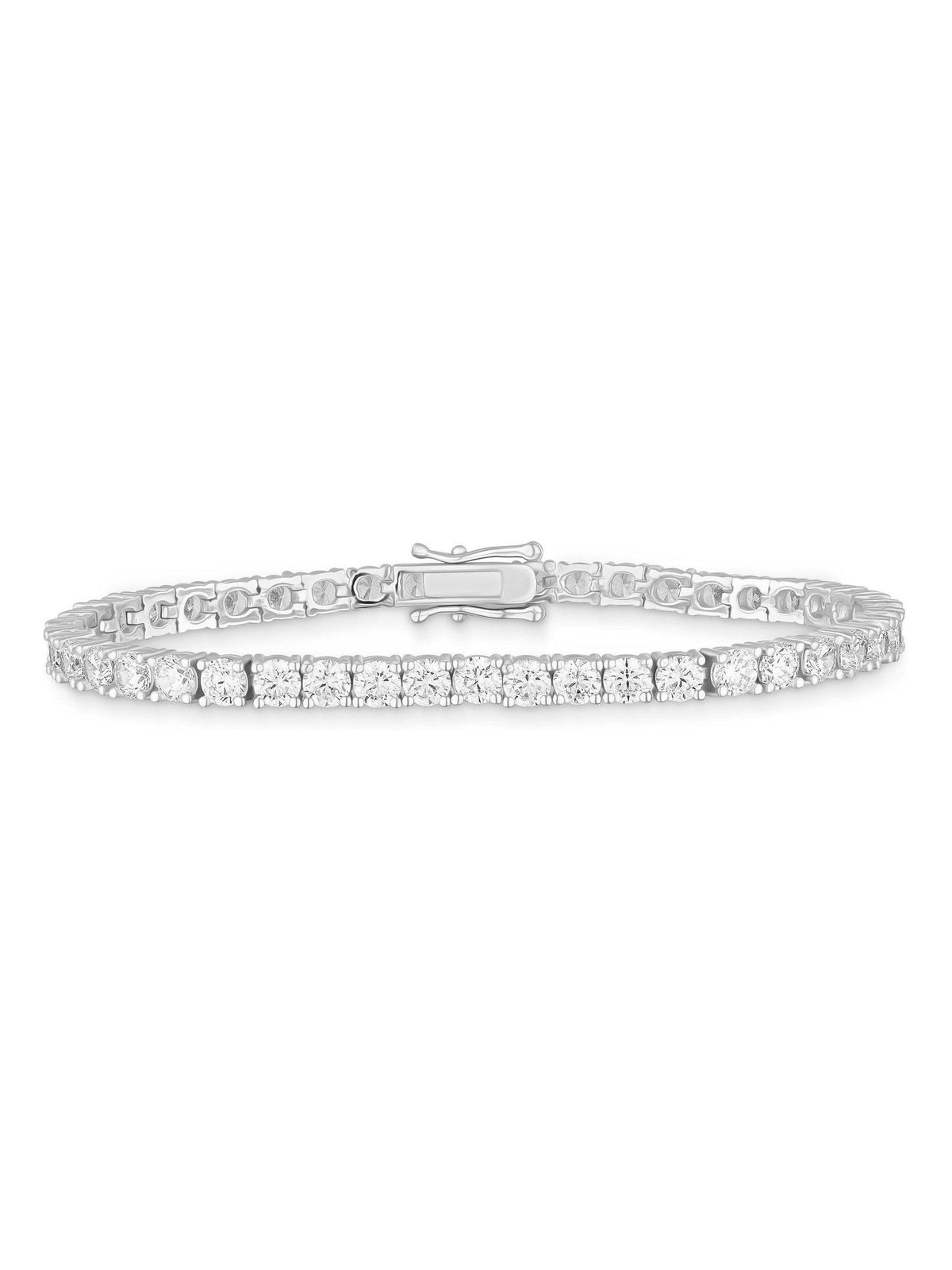 Beaverbrooks Sterling Silver Plated Cubic Zirconia Tennis Bracelet