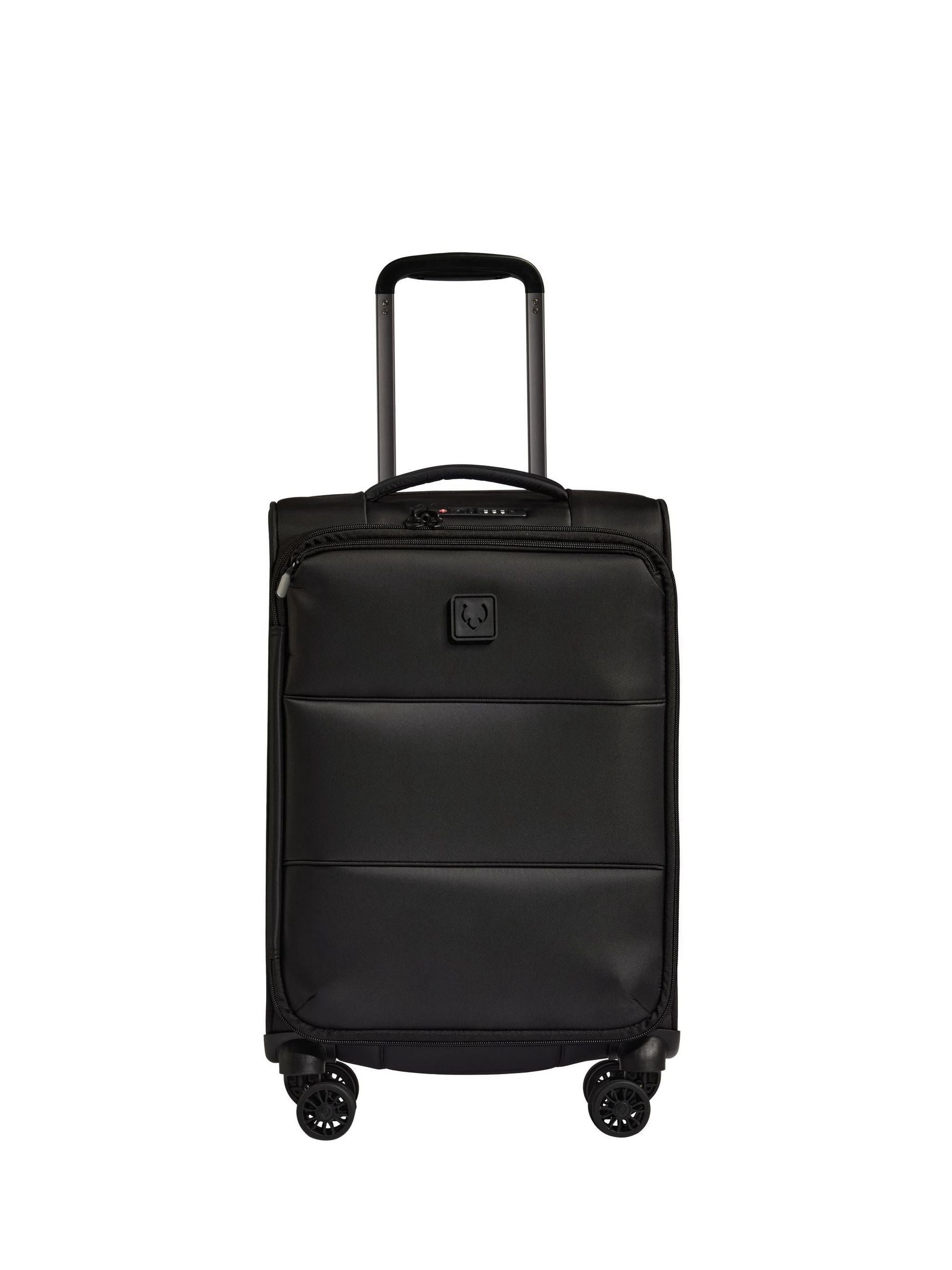 Antler Black Soft Stripe cabin suitcase (British brand)