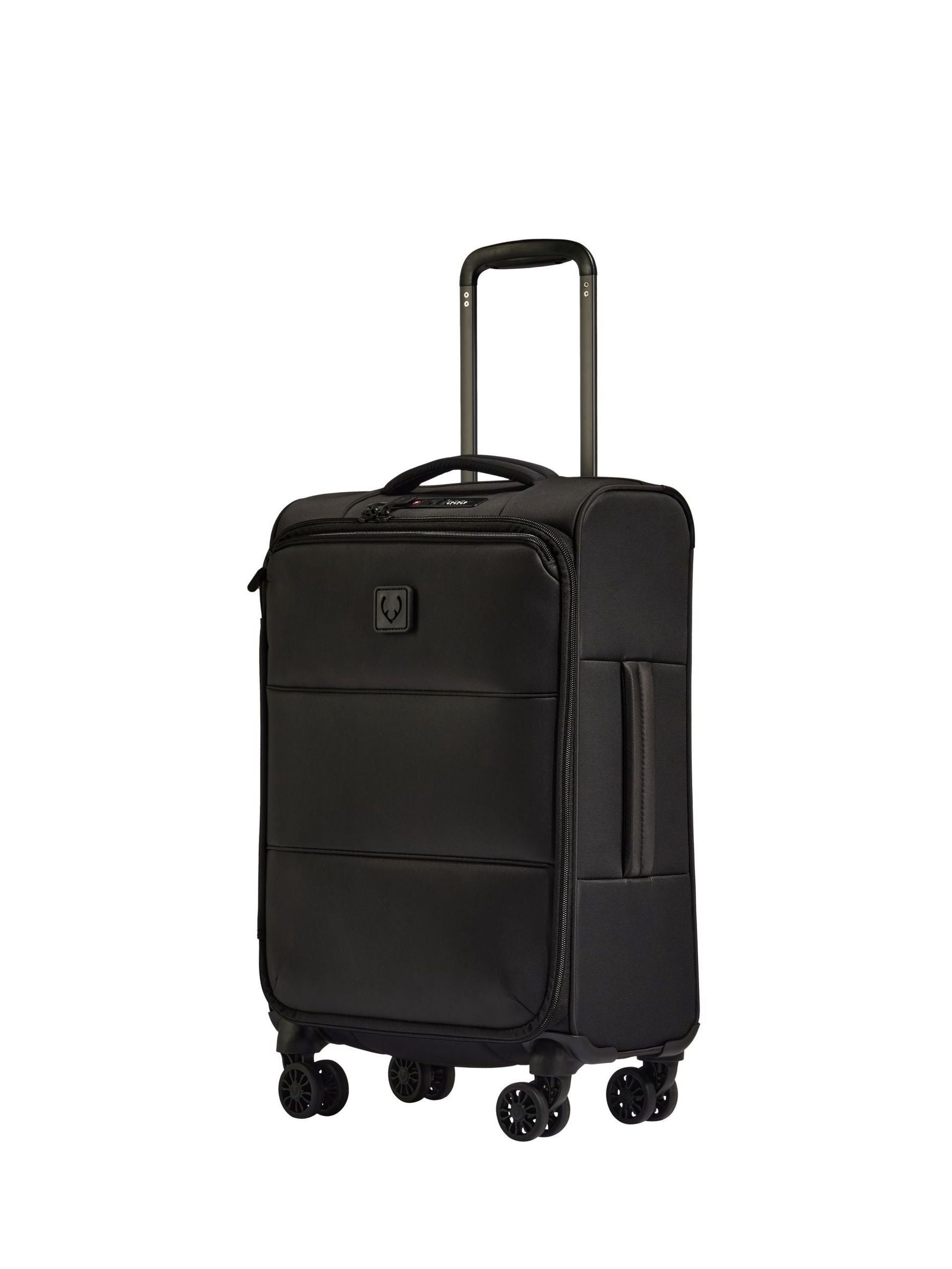 Antler Black Soft Stripe cabin suitcase (British brand)