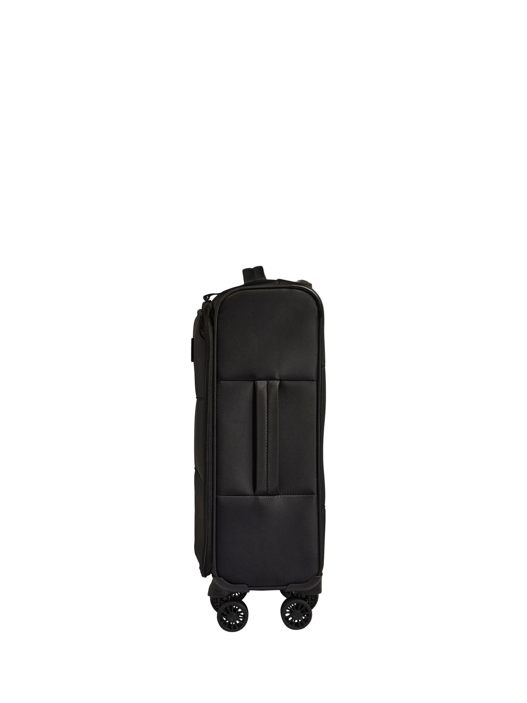 Antler Black Soft Stripe cabin suitcase (British brand)