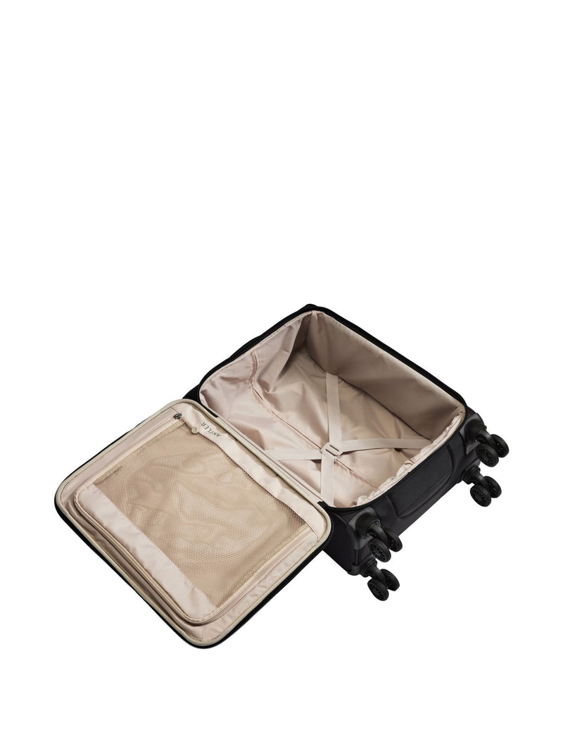 Antler Black Soft Stripe cabin suitcase (British brand)