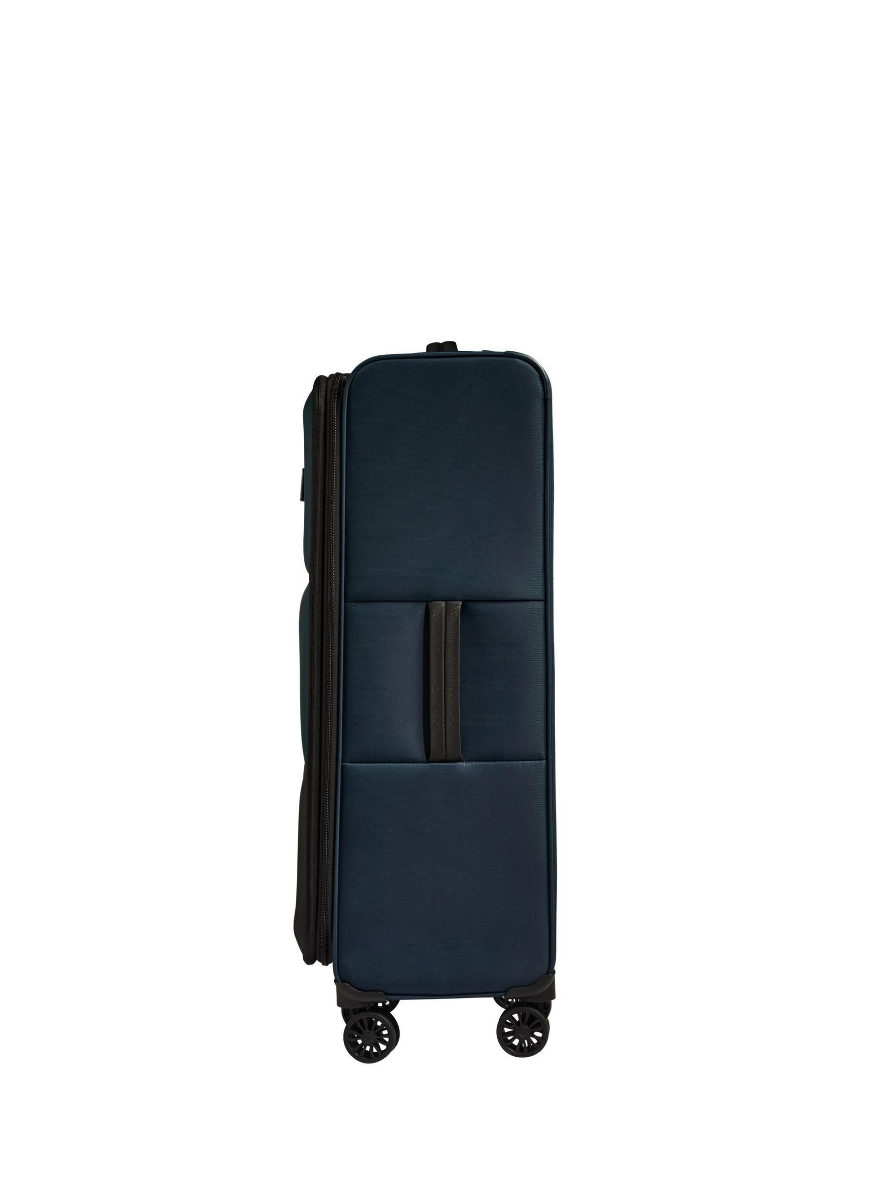 Antler Blue Soft Stripe suitcase, imported from the UK