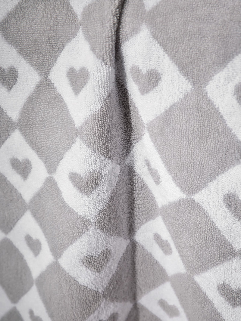 Grey Heart Towel 100% cotton heart design, UK version
