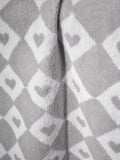 Grey Heart Towel 100% cotton heart design, UK version