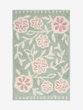 Cotton bath mat sage green floral 50x80cm (British brand)
