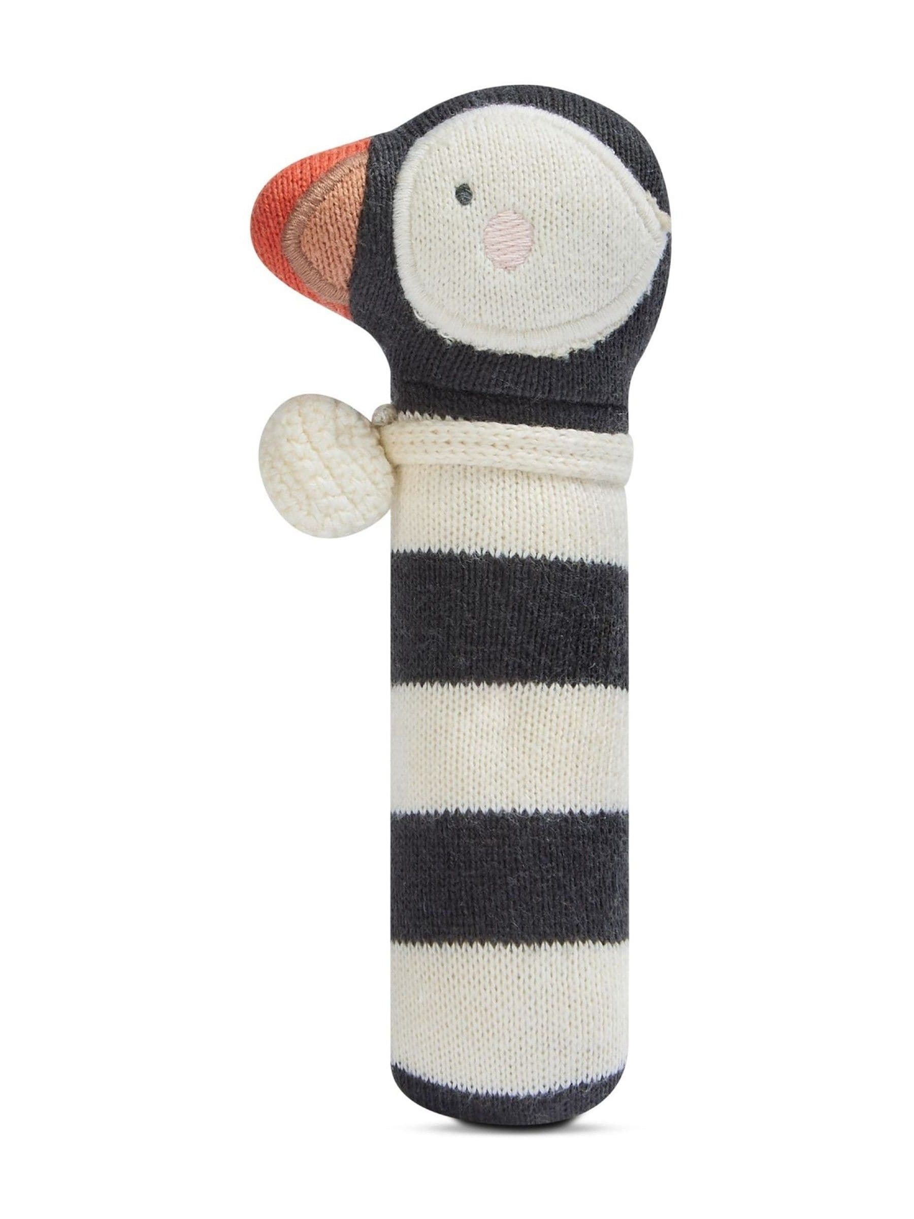 Avery Row Puffin Rattle soft baby toy, imported from the UK