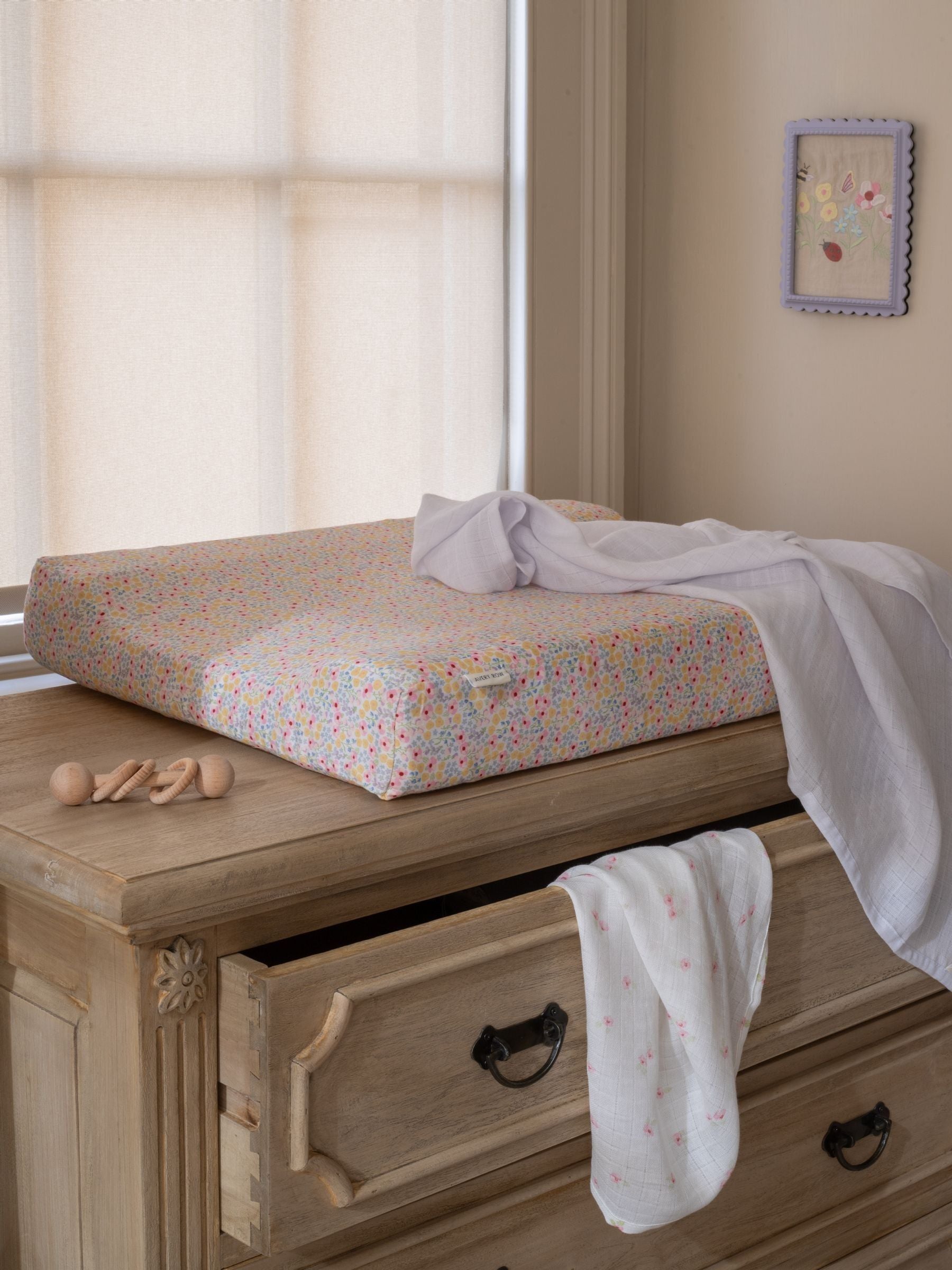 Avery Row Wildflower Garden baby changing mat - British product