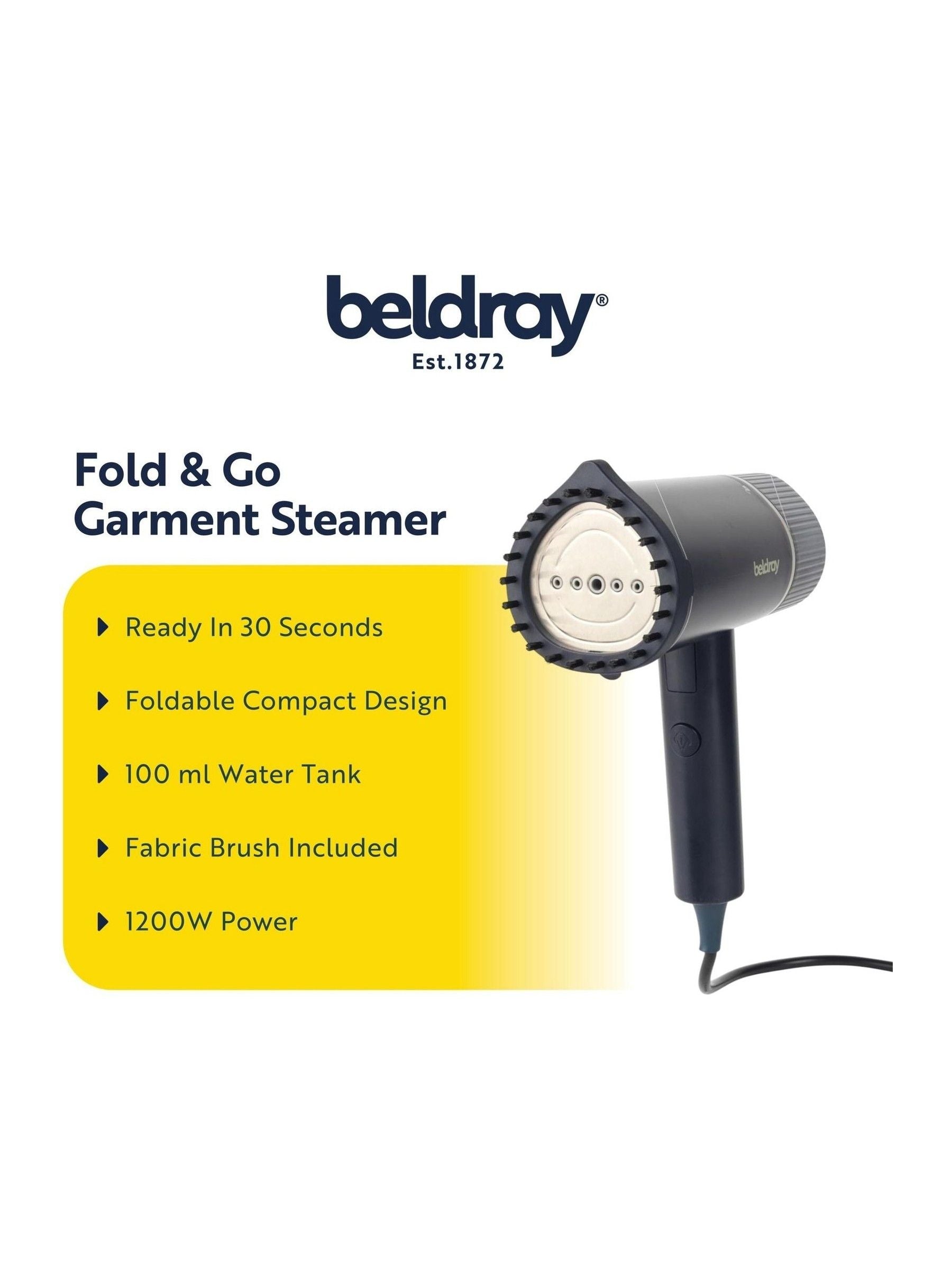 Beldray blue fold and go garment steamer - British product