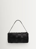 St Agni black woven slim tote, imported from the UK