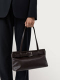 St Agni brown leather baguette bag (British brand)