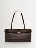 St Agni brown leather baguette bag (British brand)