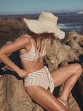 Natural raffia floppy hat with frayed edge detail - British product