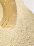 Natural raffia floppy hat with frayed edge detail - British product