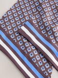 Pre tied headscarf brown geometric print recycled polyester (British brand)