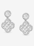 Simply Silver Textured Double Drop Clover Earrings 13mm x 20mm (British brand)