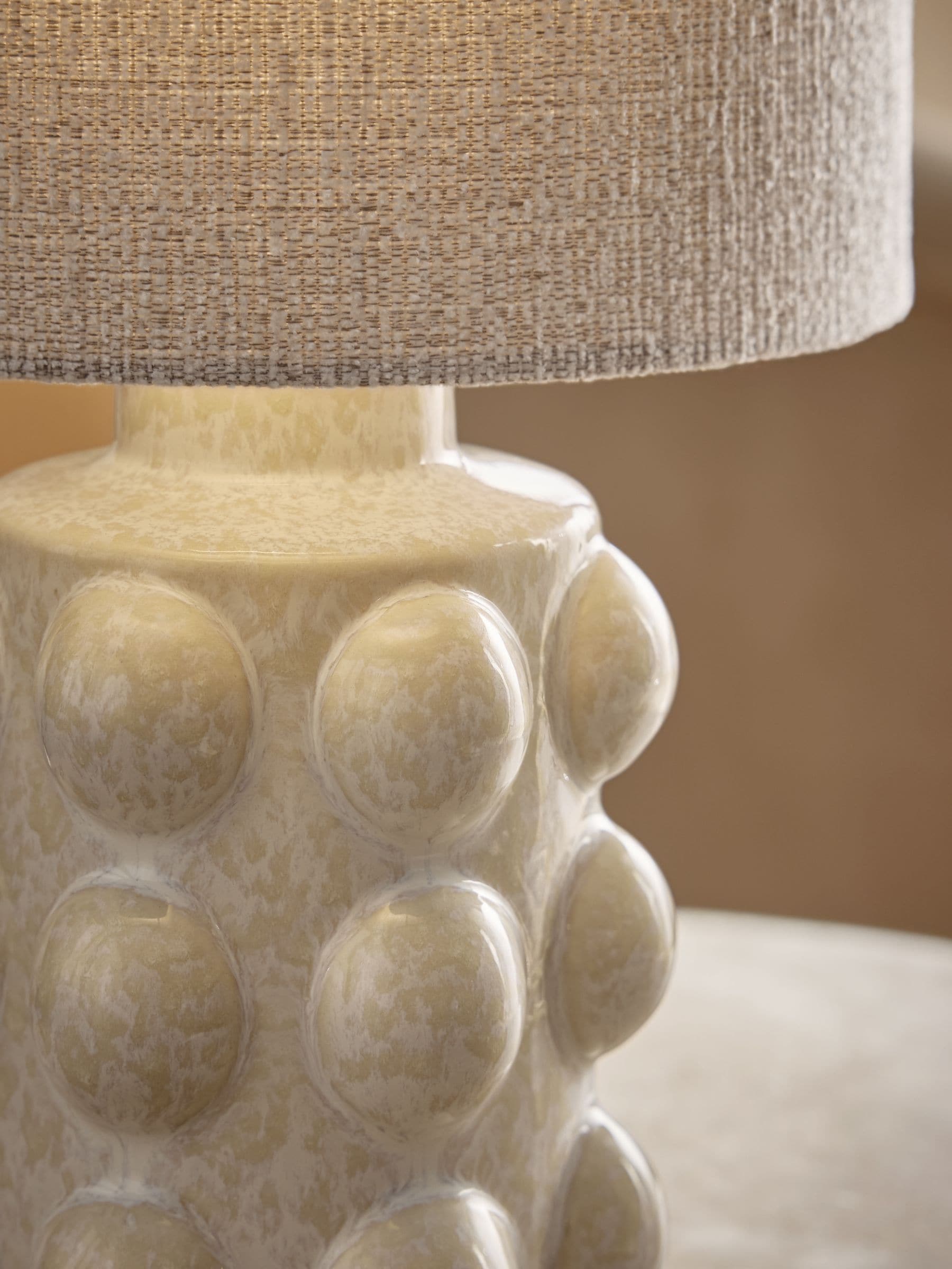 White bobble rechargeable table lamp (British brand)