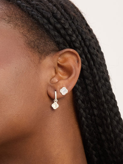 Neste Sterling Sølv Kløver Charm Hoop Øredobber - 20 mm Lengde, 8 mm Bredde - Kjøp online hos McGrocer