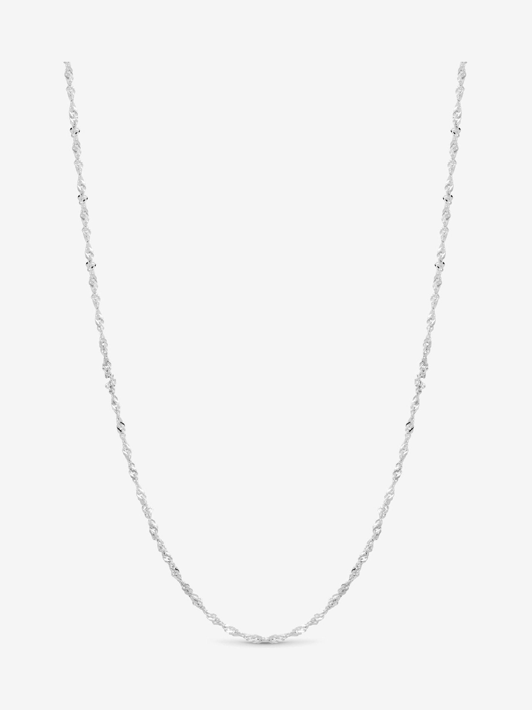 Sterling Silver Polished Twist Chain Necklace 406mm