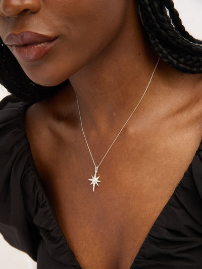 Next Simply Silver 925 Sterling Silver Cubic Zirconia and Opal Celestial Pendant- Buy online at McGrocer