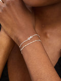 Sterling Silver Infinity Symbol Bracelet with Polished Finish and Lobster Clasp