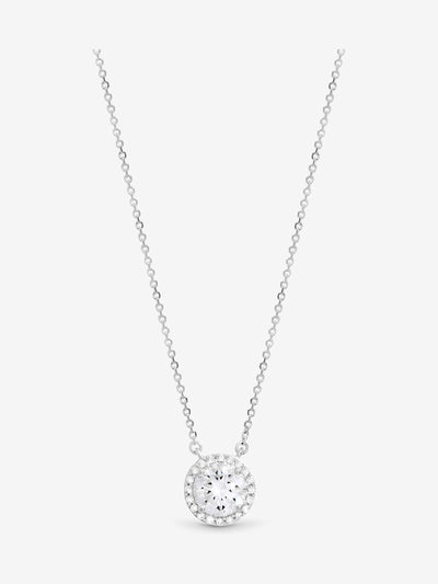 Next Simply Silver Sterling Silver 925 Cubic Zirconia Halo Pendant- Buy online at McGrocer