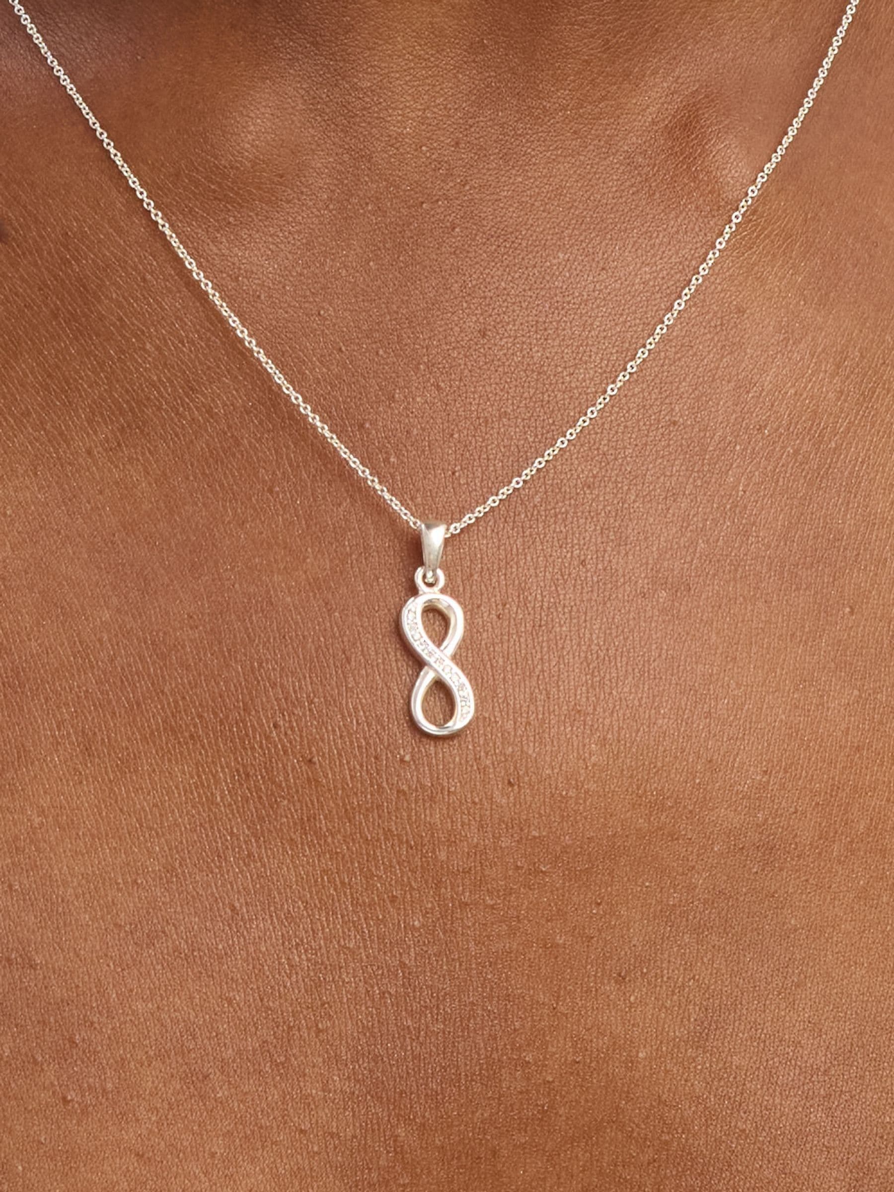 Simply Silver Sterling Silver Pendant Infinity Cubic Zirconia 20mm (British brand)